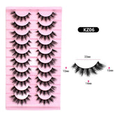 10 Pairs Mink Eyelashes KZ06